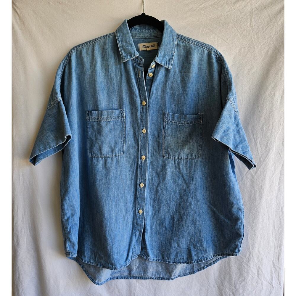 Madewell Denim Short Sleeve Button Up Shirt Size Medium NWOT